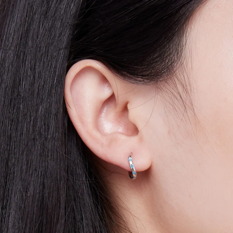 (bilde for) Pandora Style Wave Hoops øredobber - SCE1593 - Vis 5