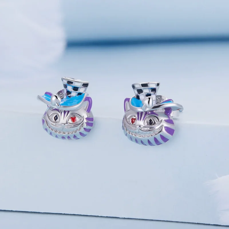 (bilde for) Pandora Style Weird Magician Cat Stud øredobber - BSE823 - Vis 2