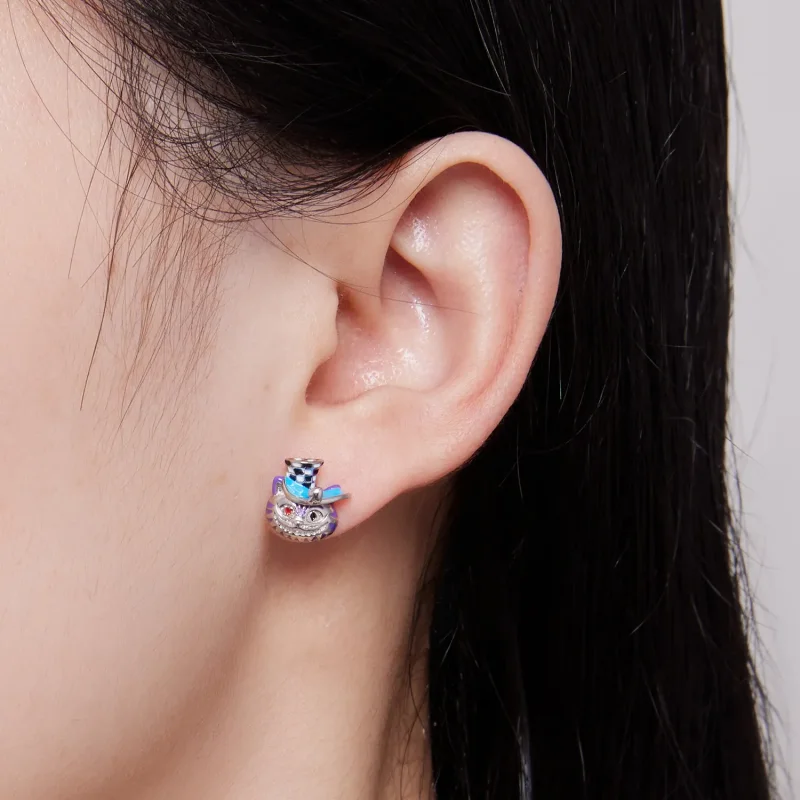 (bilde for) Pandora Style Weird Magician Cat Stud øredobber - BSE823 - Vis 7