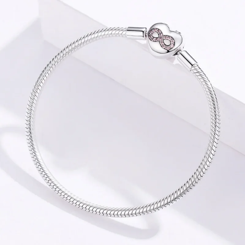 (bilde for) Pandora Moments Style Silver Heart of Eternity Slider Armbånd - SCB142 - Vis 3