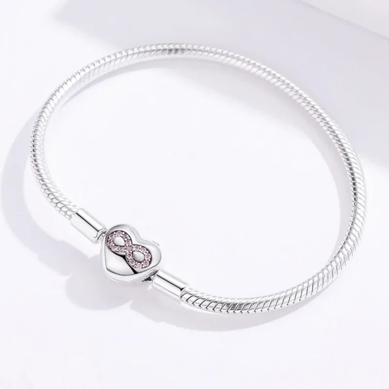 (bilde for) Pandora Moments Style Silver Heart of Eternity Slider Armbånd - SCB142 - Vis 4