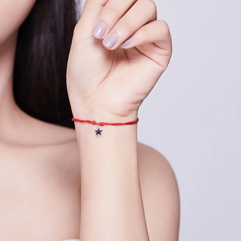 (bilde for) Pandora-stil rødt tau med sølv Lucky Carp-armbånd - SCB145 - Vis 5
