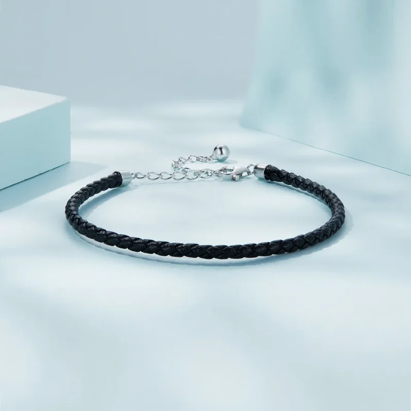 (bilde for) Pandora Style Enkelt Leather Armbånd - SCB243-BK - Vis 2