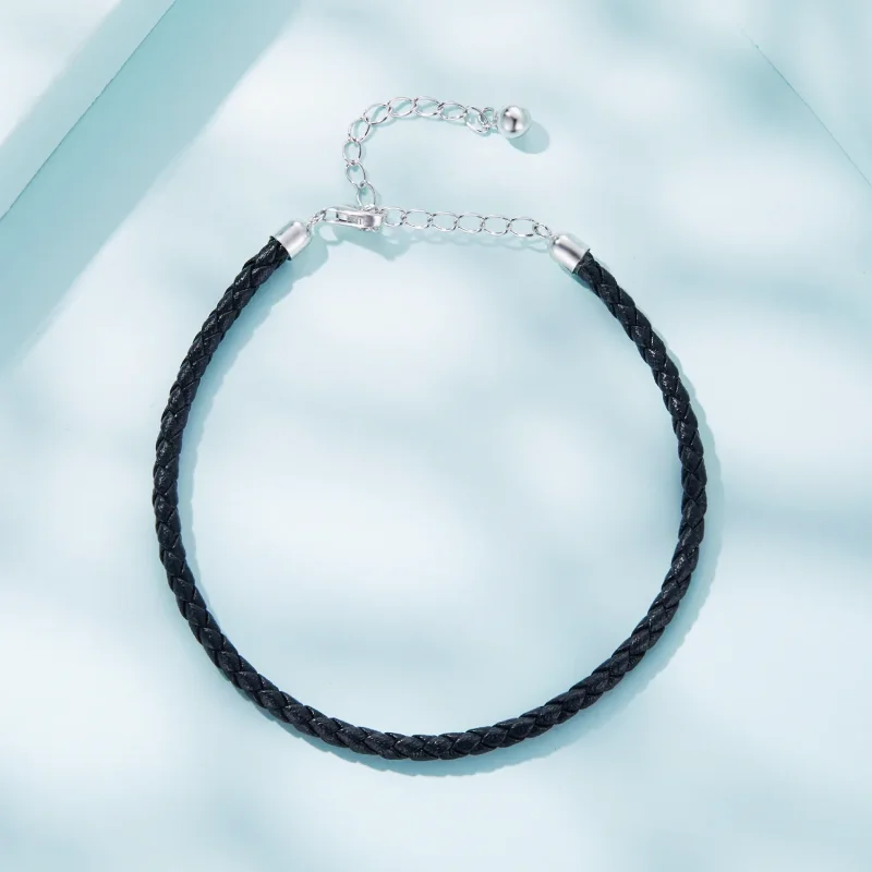 (bilde for) Pandora Style Enkelt Leather Armbånd - SCB243-BK - Vis 4