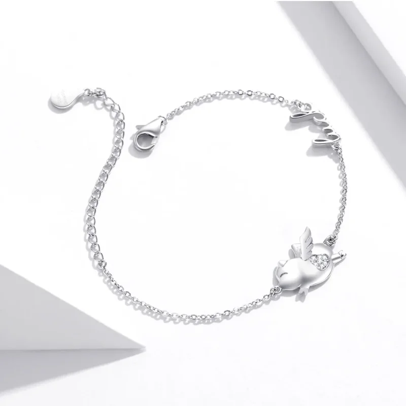 (bilde for) Pandora Style Little Flying Pig Armbånd - BSB022 - Vis 3