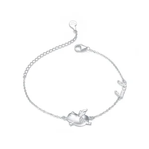 (bilde for) Pandora Style Little Flying Pig Armbånd - BSB022