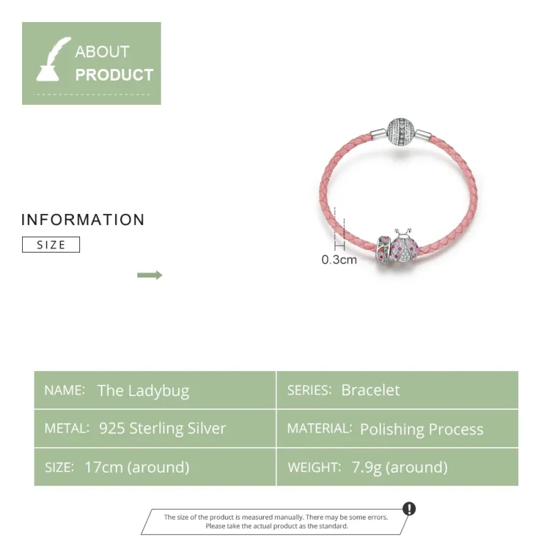 (bilde for) Pandora Style Lær Ladybug Armbånd - SCB823 - Vis 5