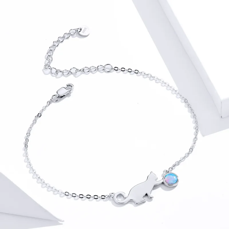 (bilde for) Pandora Style Opal Cat Armbånd - SCB175 - Vis 4