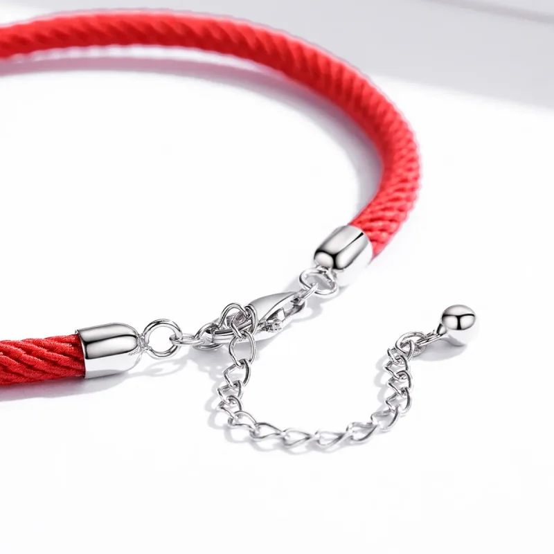 (bilde for) Pandora Style Red Rope Stoffarmbånd - SCB166 - Vis 4