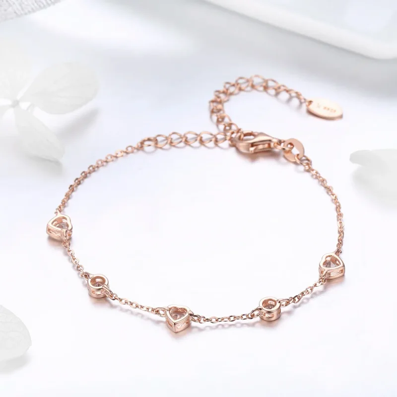 (bilde for) Pandora Style Rose Gold Beauty of Simplicity Femklips kjedeglidearmbånd - SCB097 - Vis 3