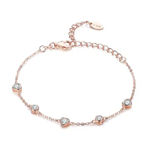 (bilde for) Pandora Style Rose Gold Beauty of Simplicity Femklips kjedeglidearmbånd - SCB097