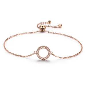 (bilde for) Pandora Style Rose Gold Destiny Slider Armbånd - SCB030-C