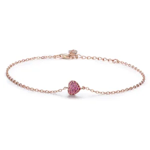 (bilde for) Pandora Style Rose Gold Elegant Heart Chain Armbånd - SCB050