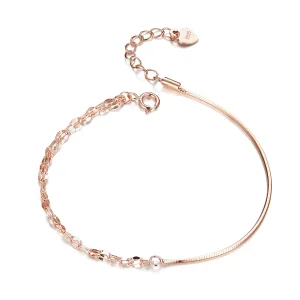 (bilde for) Pandora Style Rose Gold Simple Line Armbånd - SCB149