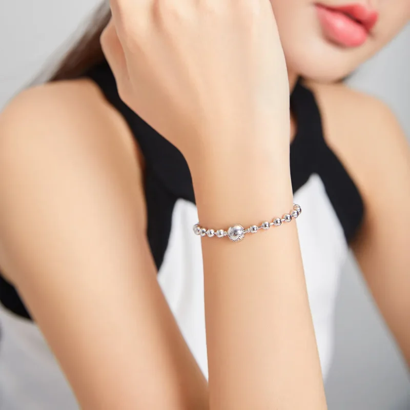 (bilde for) Pandora Style Silver Silver Ball armbånd - SCB208 - Vis 7