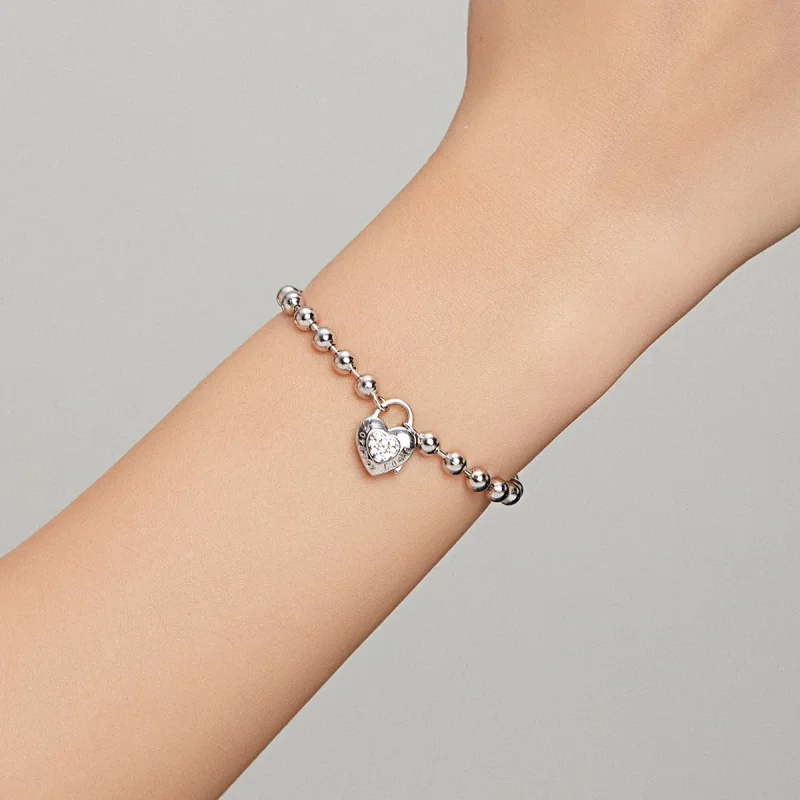 (bilde for) Pandora Style Silver Bead Chain armbånd - SCB203 - Vis 7