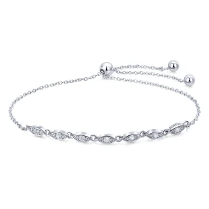 (bilde for) Pandora Style Silver Beauty of Simplicity Chain Slider Armbånd - SCB086