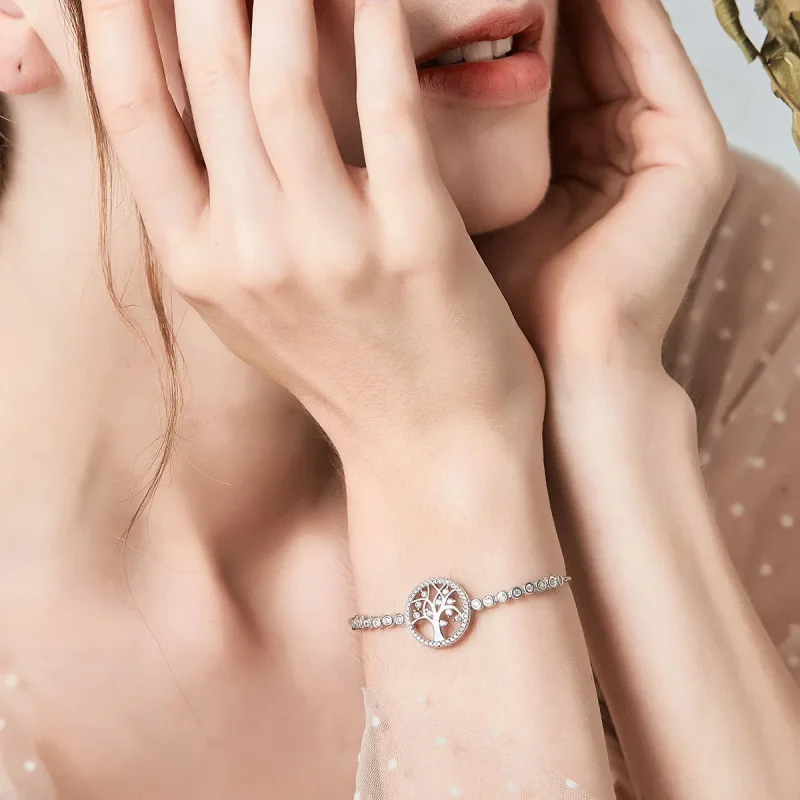 (bilde for) Pandora Style Silver Bright Tree of Life armbånd - SCB035 - Vis 2