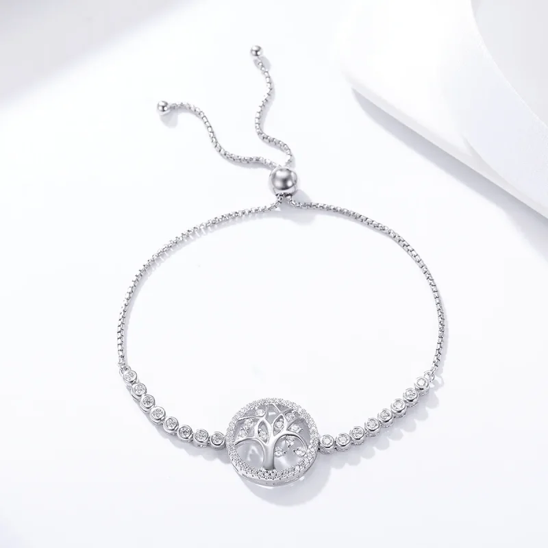 (bilde for) Pandora Style Silver Bright Tree of Life armbånd - SCB035 - Vis 5