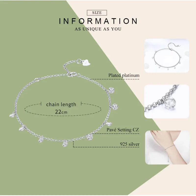(bilde for) Pandora Style Silver Contracted Elves Chain Slider Armbånd - SCB103 - Vis 5