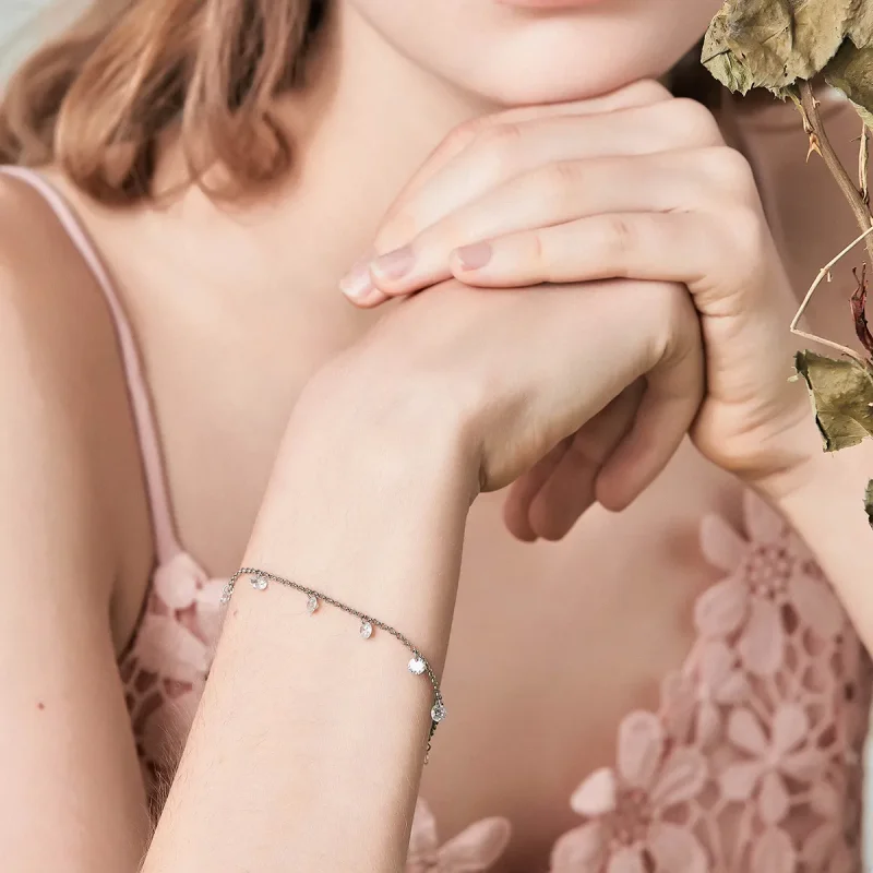 (bilde for) Pandora Style Silver Contracted Elves Chain Slider Armbånd - SCB103 - Vis 6