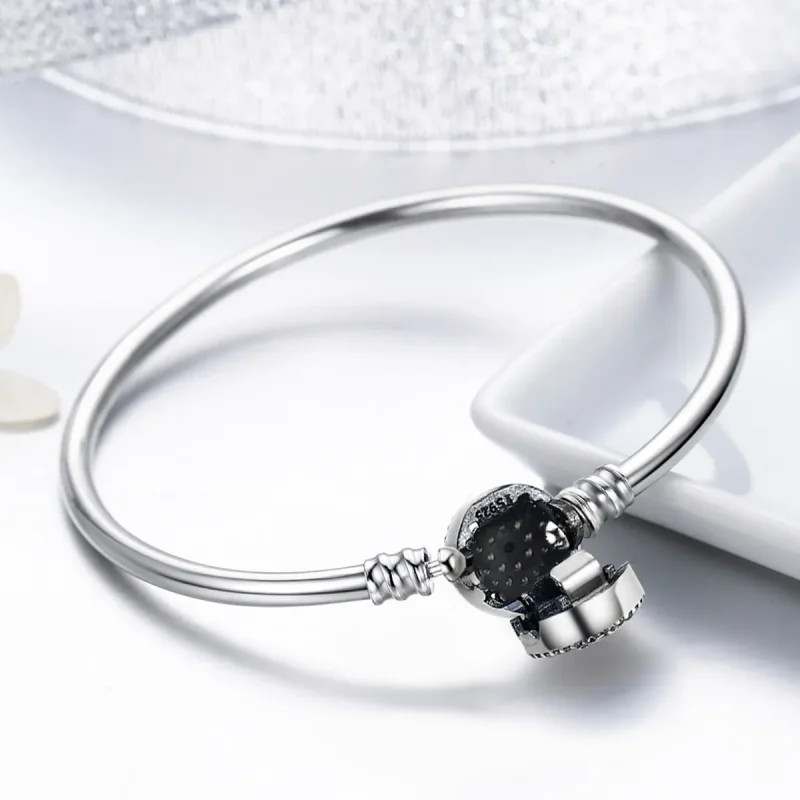 (bilde for) Pandora Style Silver Cubic Zirconia Guardian Eye Bangle - SCB012 - Vis 5
