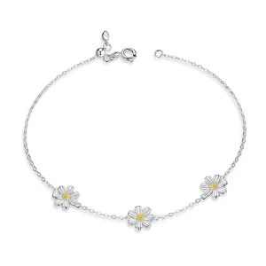 (bilde for) Pandora Style Silver Daisy Chain Slider Armbånd - SCB165