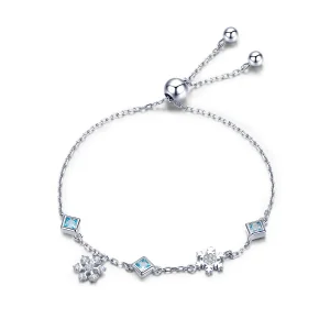 (bilde for) Pandora Style Silver Dancing Snowflake armbånd - BSB001