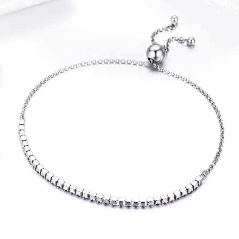 (bilde for) Pandora Style Silver Elegant Accompany Slider Tennis Armbånd - SCB045 - Vis 6