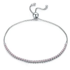 (bilde for) Pandora Style Silver Elegant Accompany Slider Tennis Armbånd - SCB045