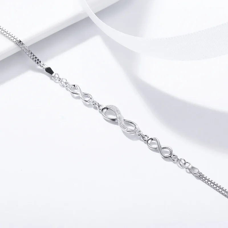(bilde for) Pandora Style Silver Endless Elegance Slider Armbånd - SCB037 - Vis 4