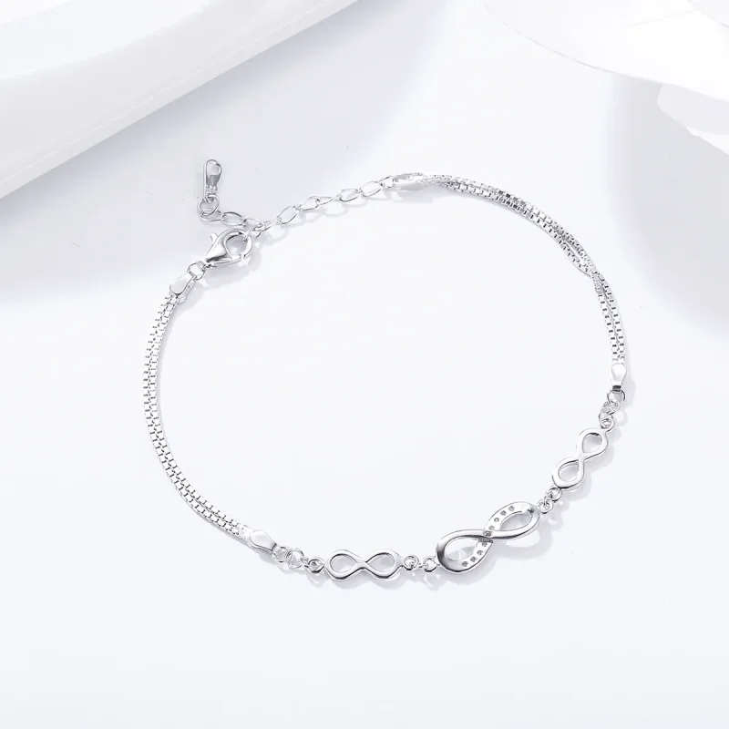 (bilde for) Pandora Style Silver Endless Elegance Slider Armbånd - SCB037 - Vis 5