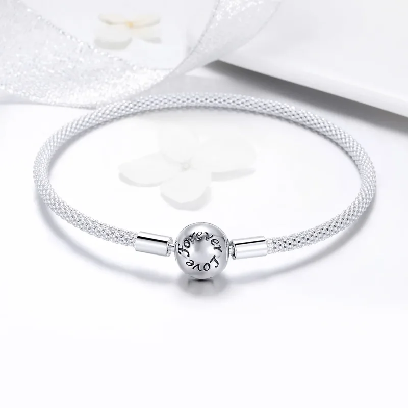 (bilde for) Pandora Style Silver Forever Love Mesh-armbånd - SCB105 - Vis 4