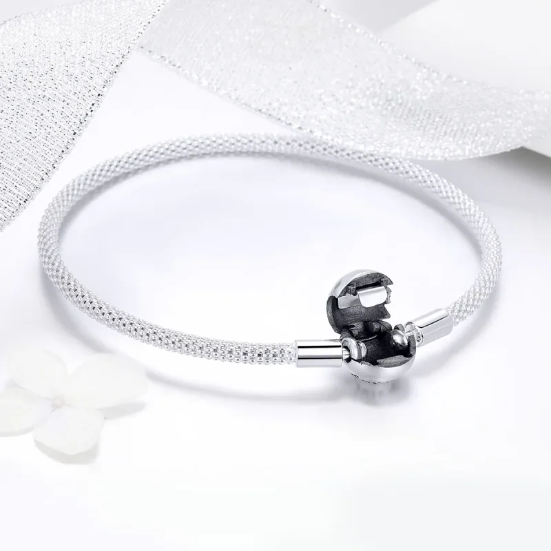 (bilde for) Pandora Style Silver Forever Love Mesh-armbånd - SCB105 - Vis 5