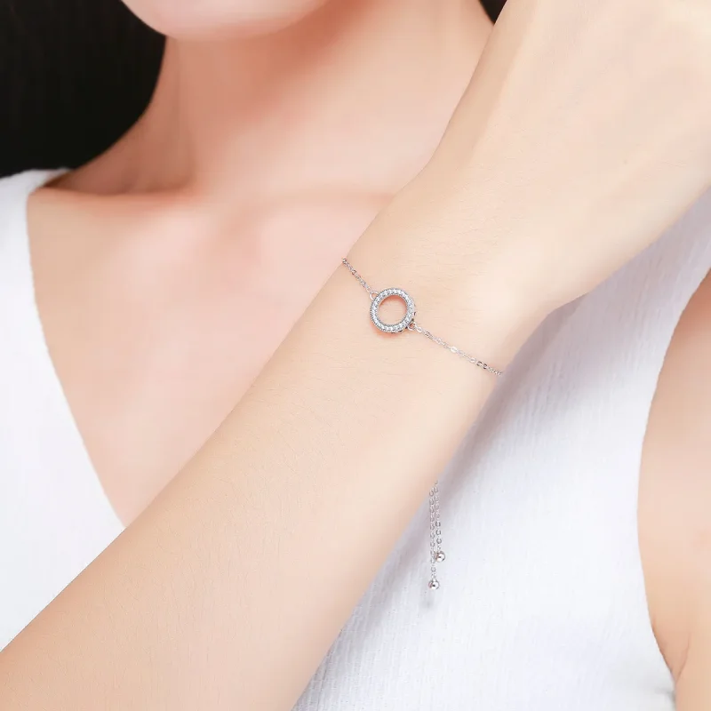 (bilde for) Pandora Style Silver Halo Slider Armbånd - SCB030 - Vis 2
