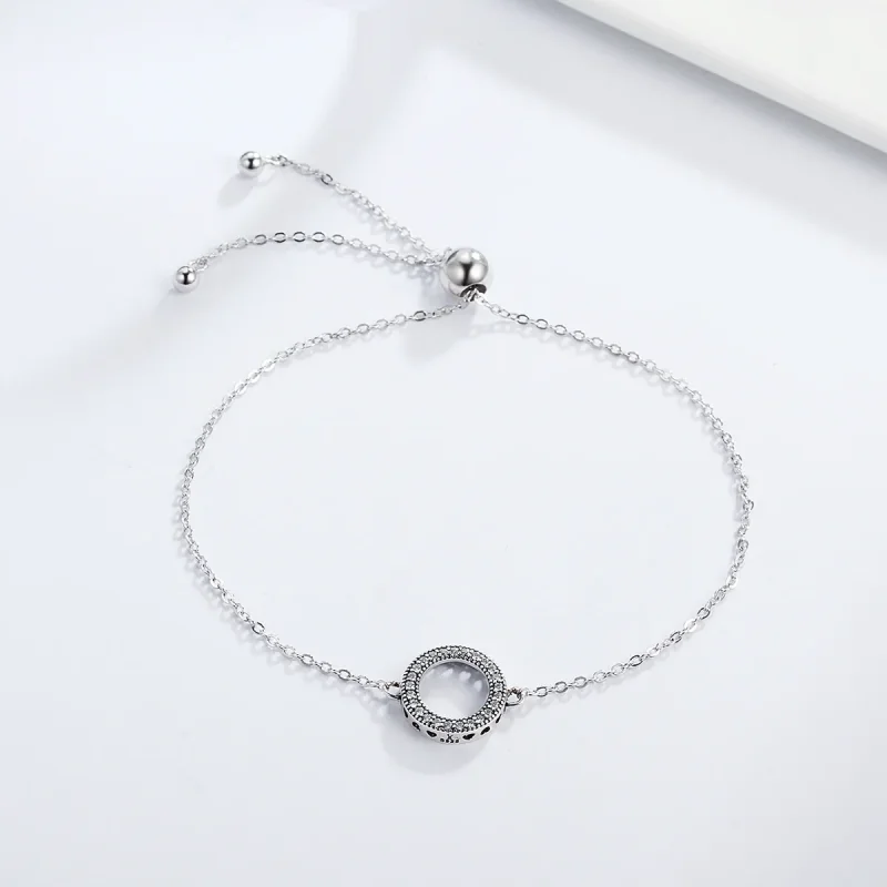 (bilde for) Pandora Style Silver Halo Slider Armbånd - SCB030 - Vis 3