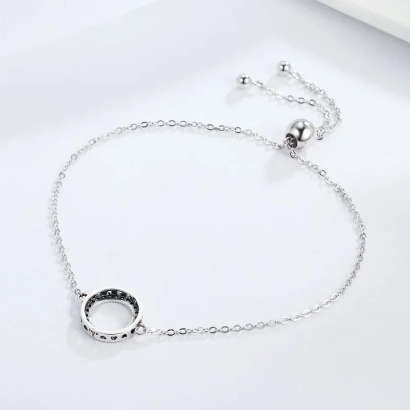 (bilde for) Pandora Style Silver Halo Slider Armbånd - SCB030 - Vis 5