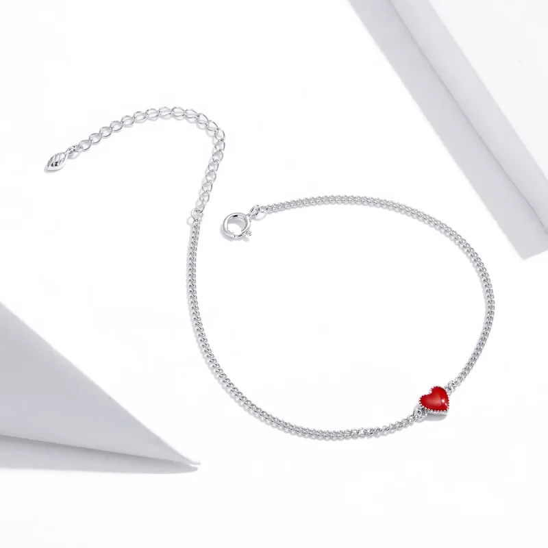 (bilde for) Pandora Style Silver Heart armbånd - SCB182 - Vis 4