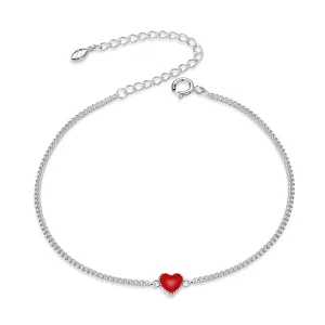 (bilde for) Pandora Style Silver Heart armbånd - SCB182
