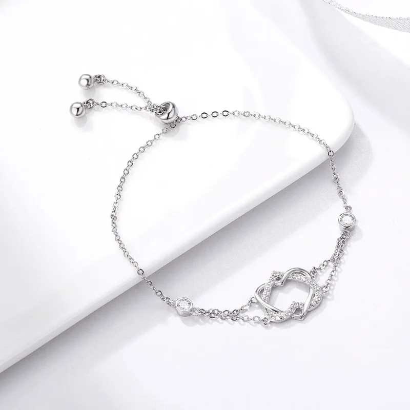(bilde for) Pandora Style Silver Love Cardiogram Jubileumsglidearmbånd - SCB022 - Vis 6