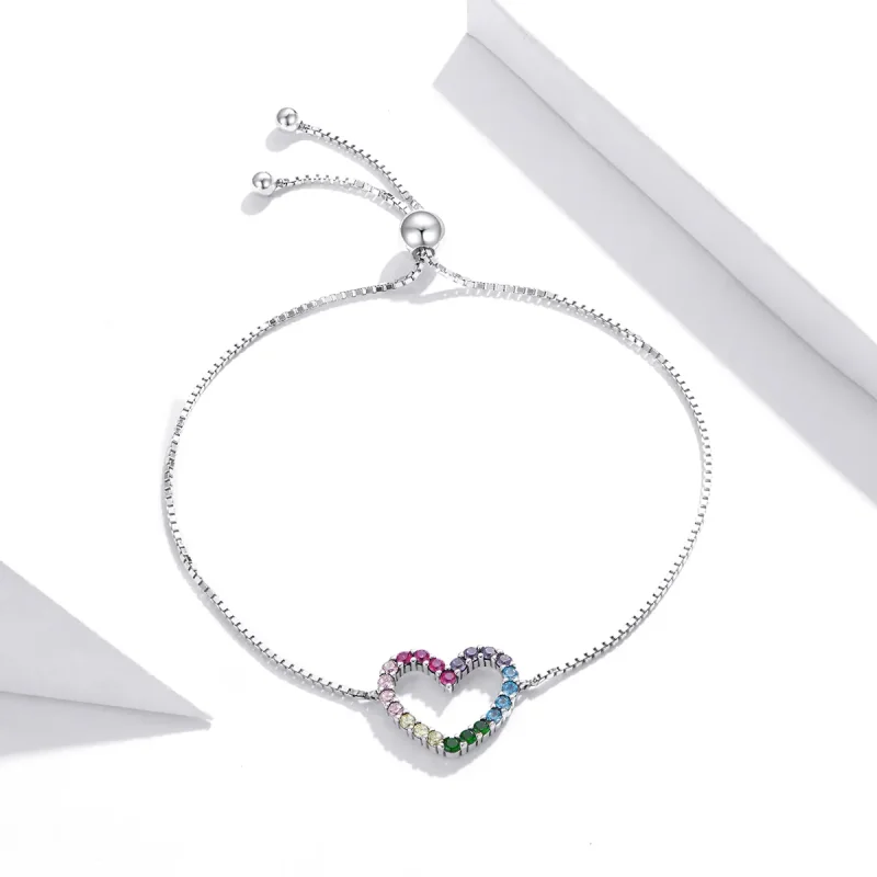 (bilde for) Pandora Style Silver Love of Rainbow armbånd - SCB216 - Vis 3