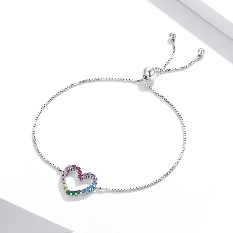 (bilde for) Pandora Style Silver Love of Rainbow armbånd - SCB216 - Vis 4
