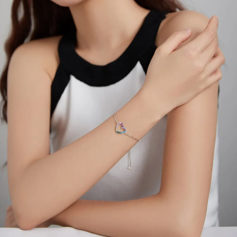 (bilde for) Pandora Style Silver Love of Rainbow armbånd - SCB216 - Vis 5