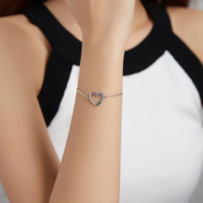 (bilde for) Pandora Style Silver Love of Rainbow armbånd - SCB216 - Vis 6