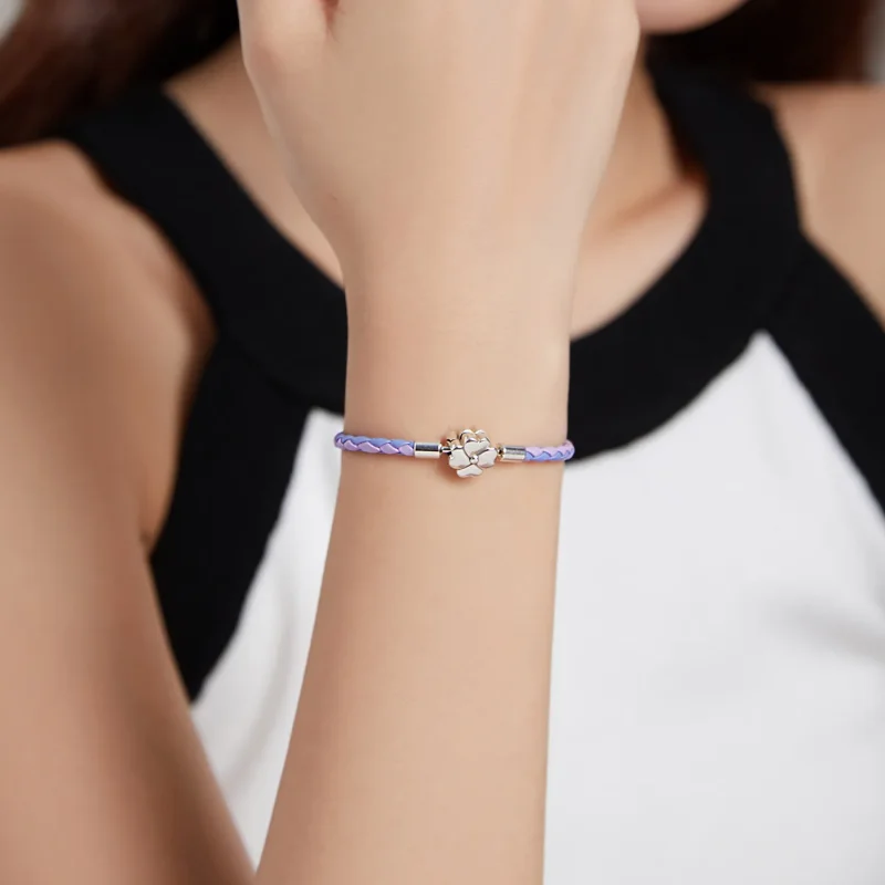 (bilde for) Pandora Style Silver Lucky Clover Lærarmbånd - SCB214 - Vis 6