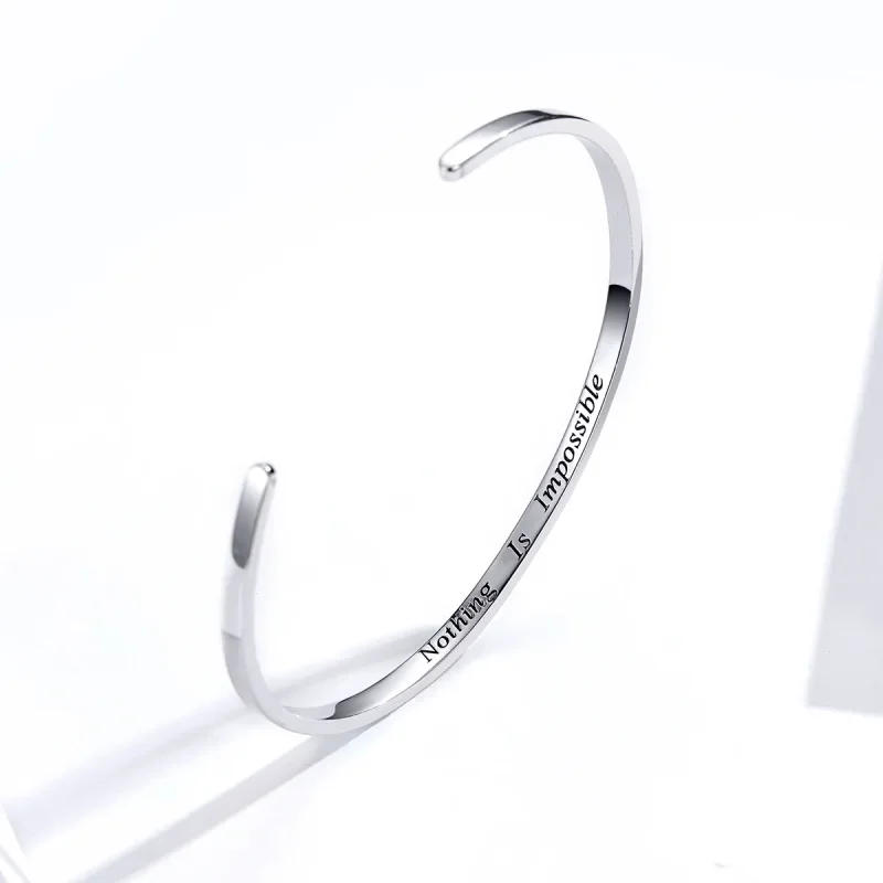 (bilde for) Pandora Style Silver Nothing Is Impossible Åpen mansjettarmring - SCB160 - Vis 3