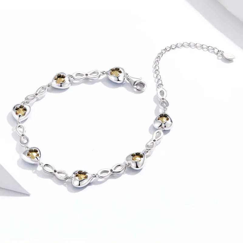 (bilde for) Pandora Style Silver Ocean Heart Chain Slider Armbånd - SCB163 - Vis 3