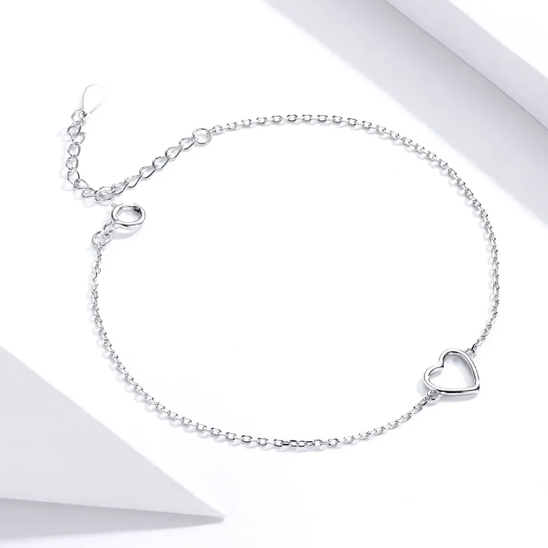 (bilde for) Pandora Style Silver Shape of Love Chain Slider Armbånd - SCB159 - Vis 4