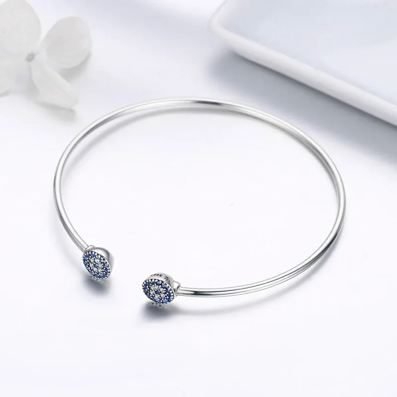 (bilde for) Pandora Style Silver Shining Stars åpen armring - SCB058 - Vis 4
