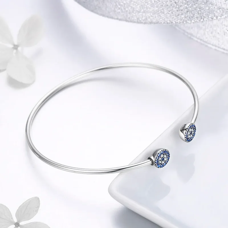(bilde for) Pandora Style Silver Shining Stars åpen armring - SCB058 - Vis 5